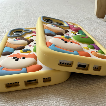 Cute Cartoon Animals Silicone Phone Case