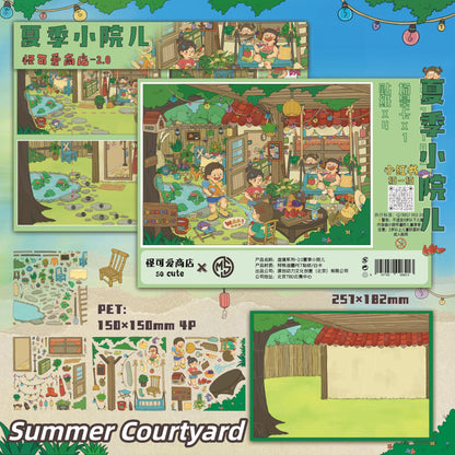 Summer Strolls 3D Sticker | 4 Cute Miniature Scenes