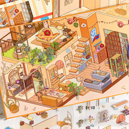 My Two-Story Kingdom 3D Sticker | 4 Cute Miniature Scenes