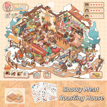 Sunrise to Sunset 3D Sticker | 6 Cute Miniature Scenes