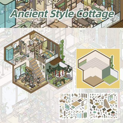 Dream House 3D Sticker | 6 Cute Miniature Scenes