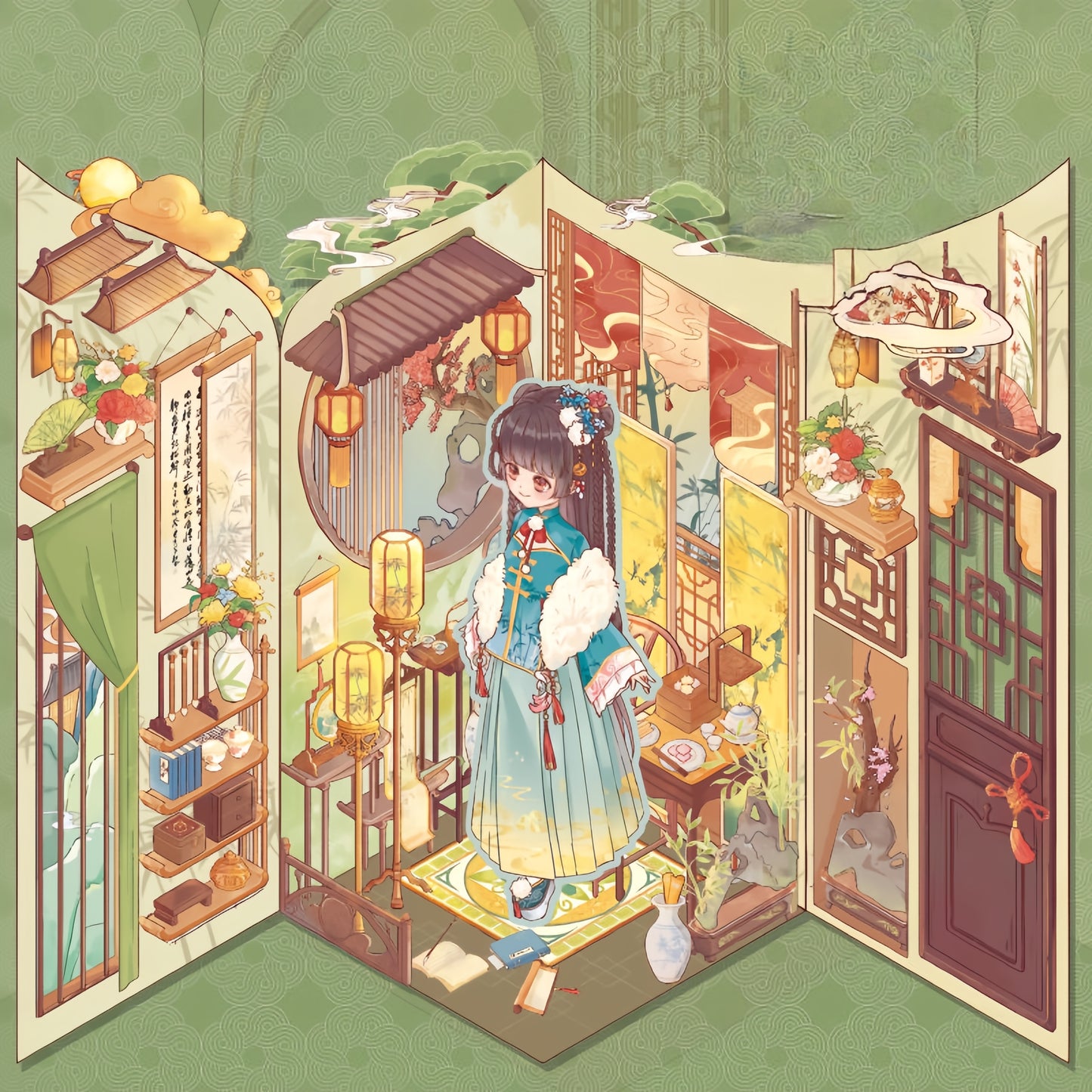 Sweet Dream Dollhouse 3D Sticker | 2 Cute Miniature Scenes