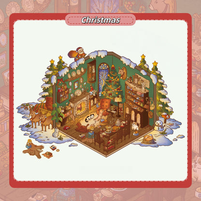 Festival Series 3D Sticker | 3 Cute Miniature Scenes