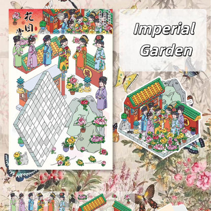 Empresses in the Palace 3D Sticker | 4 Cute Miniature Scenes