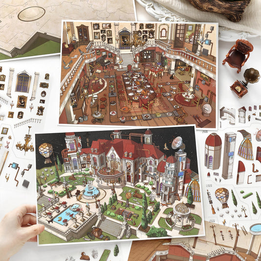 Final Toast 3D Sticker | 2 Cute Miniature Scenes