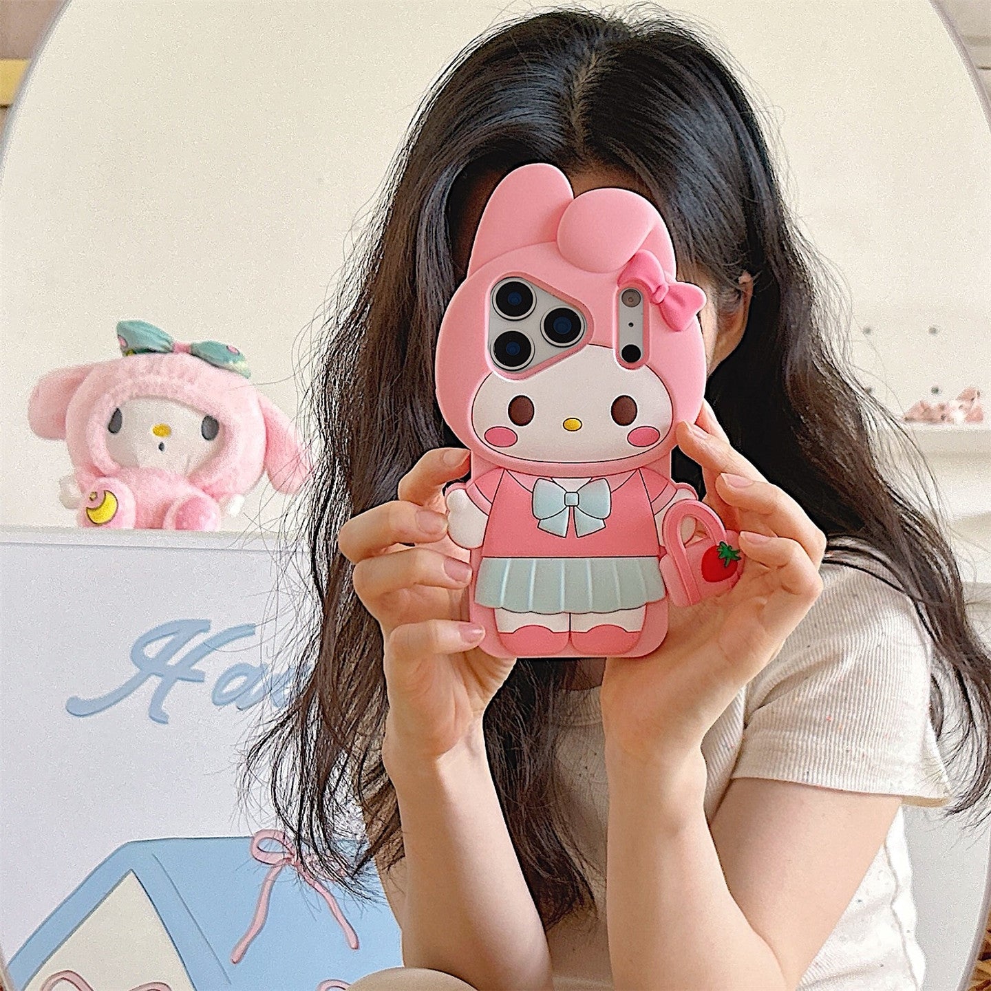 Cute Animal Holding a Bag Silicone Phone Case
