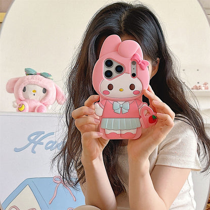 Cute Animal Holding a Bag Silicone Phone Case