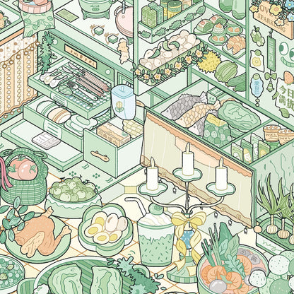 Dream Home 3D Sticker | 2 Cute Miniature Scenes
