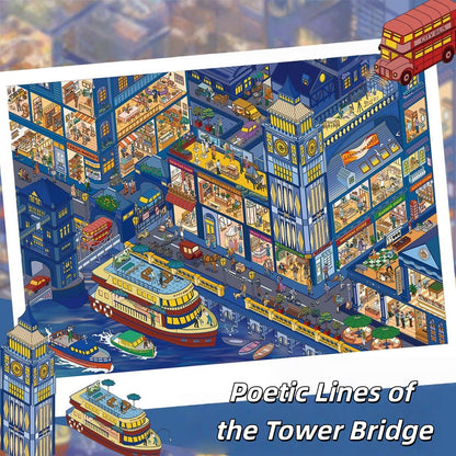Apple Town 3D Sticker | 2 Cute Miniature Scenes