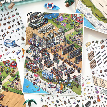 Tides & Tales 3D Sticker | 4 Cute Miniature Scenes