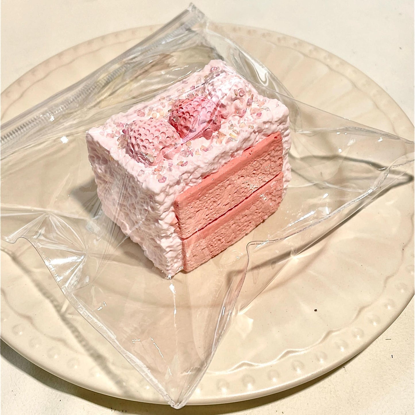 Cream Brick Slice Squishy