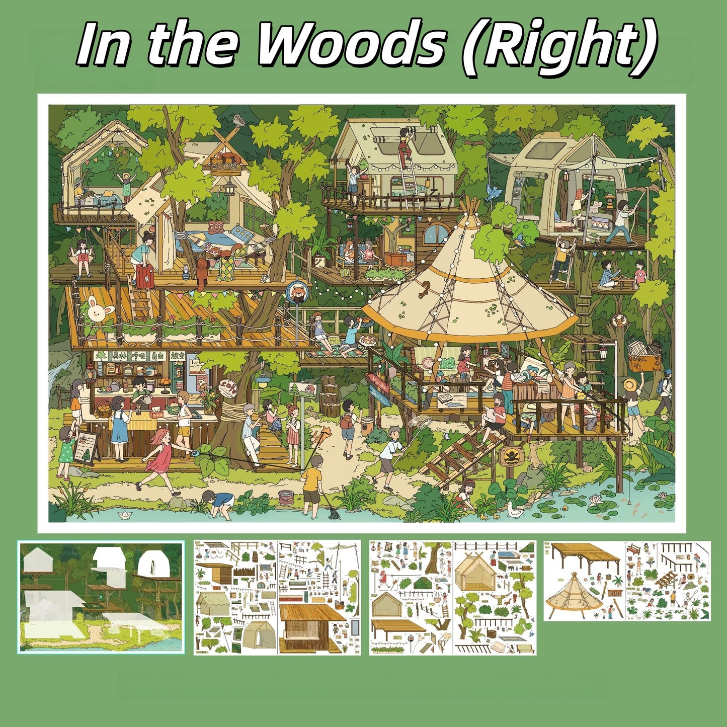 Among the Trees 3D Sticker | 3 Cute Miniature Scenes