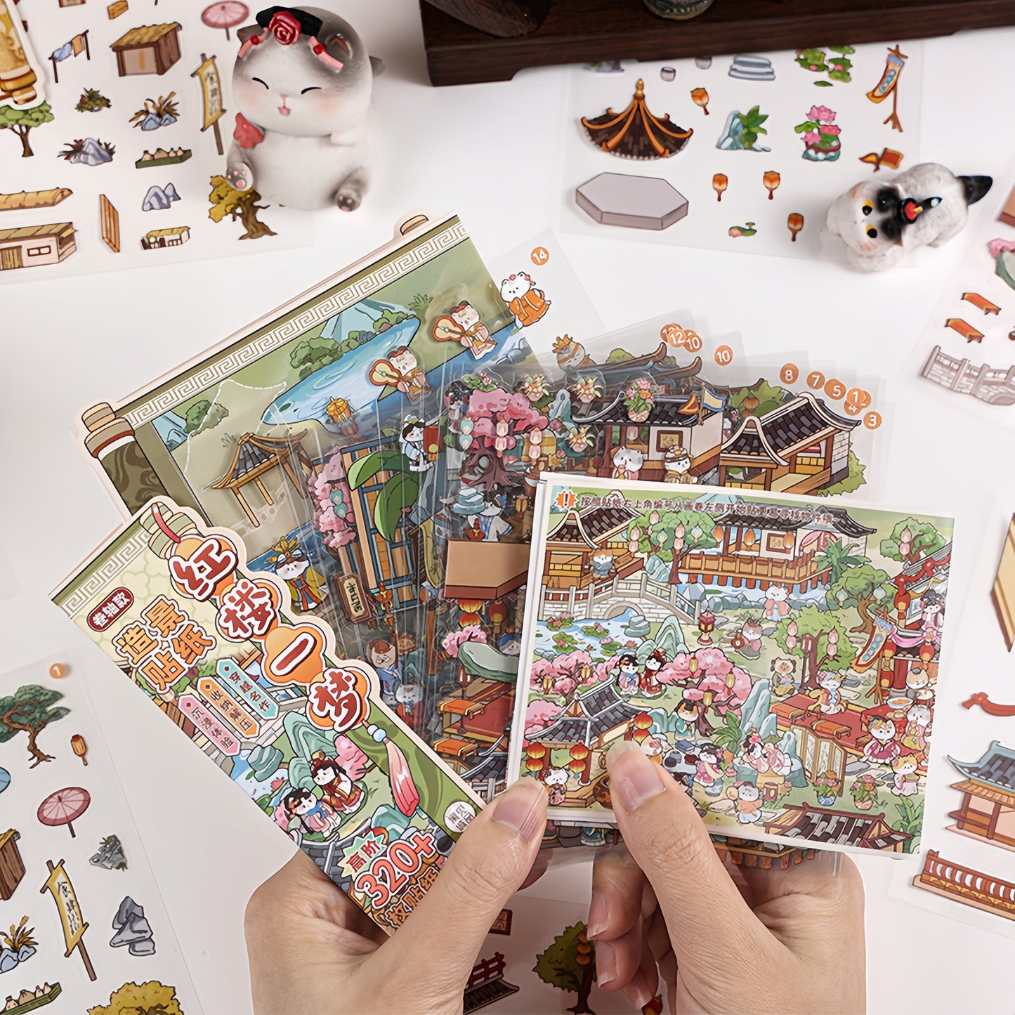 Dual Epics of Civilization 3D Sticker | 2 Cute Miniature Scenes