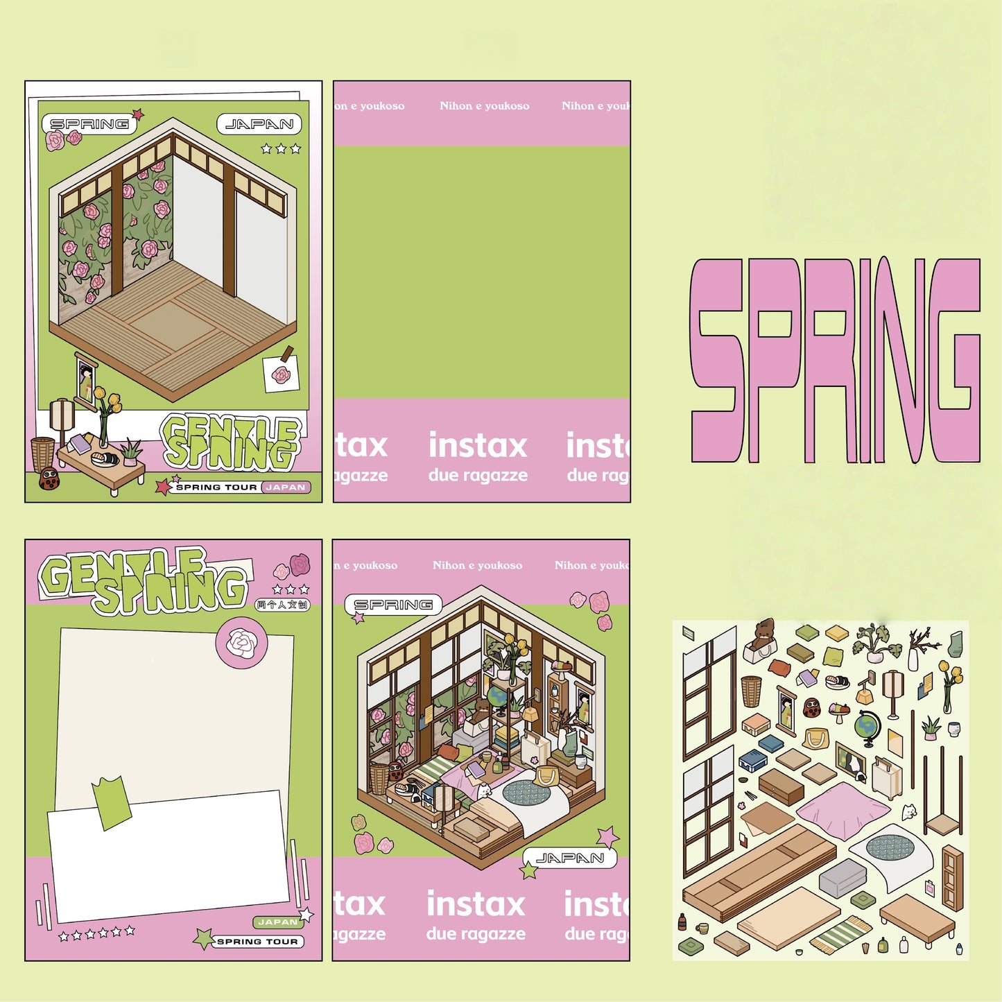 Travel Journal 3D Sticker | 4 Cute Miniature Scenes