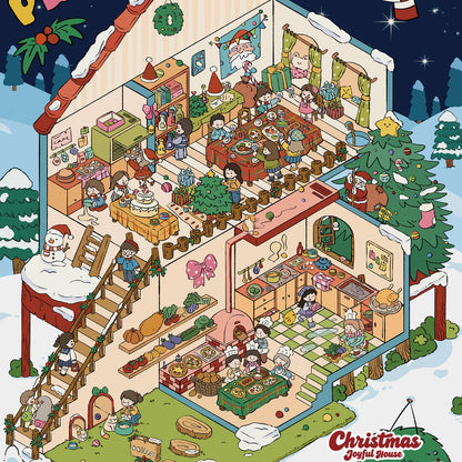Merry Christmas 3D Sticker | 4 Cute Miniature Scenes