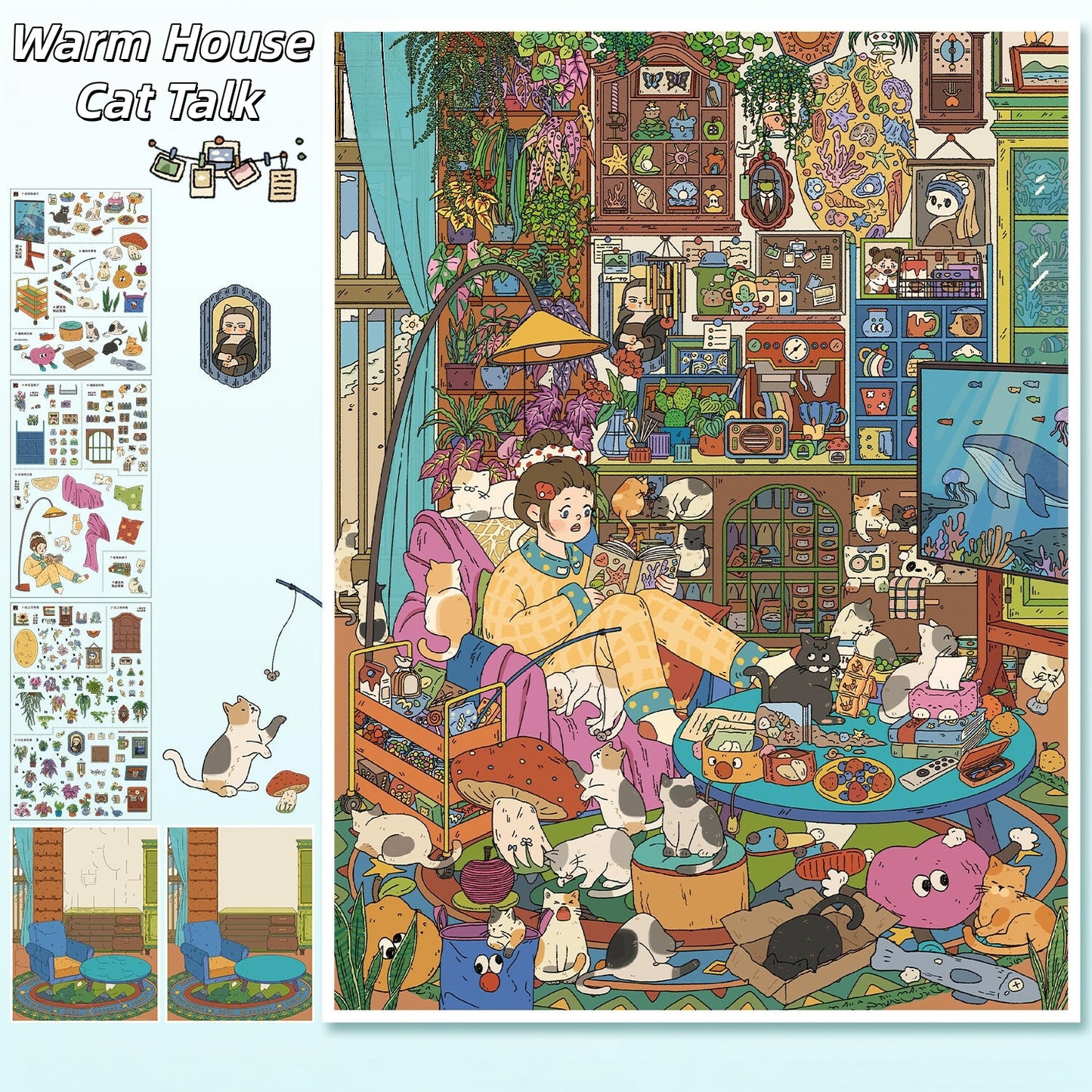 A Quiet Afternoon 3D Sticker | 2 Cute Miniature Scenes