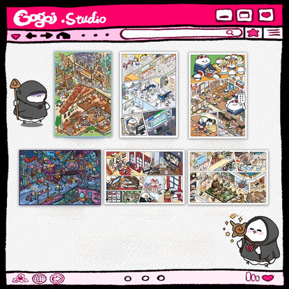 An Odyssey of Whimsy 3D Sticker | 6 Cute Miniature Scenes