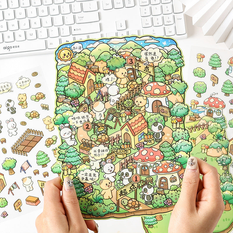Little Fables 3D Sticker | 4 Cute Miniature Scenes