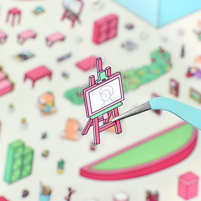 Paws‘ School 3D Sticker | 2 Cute Miniature Scenes