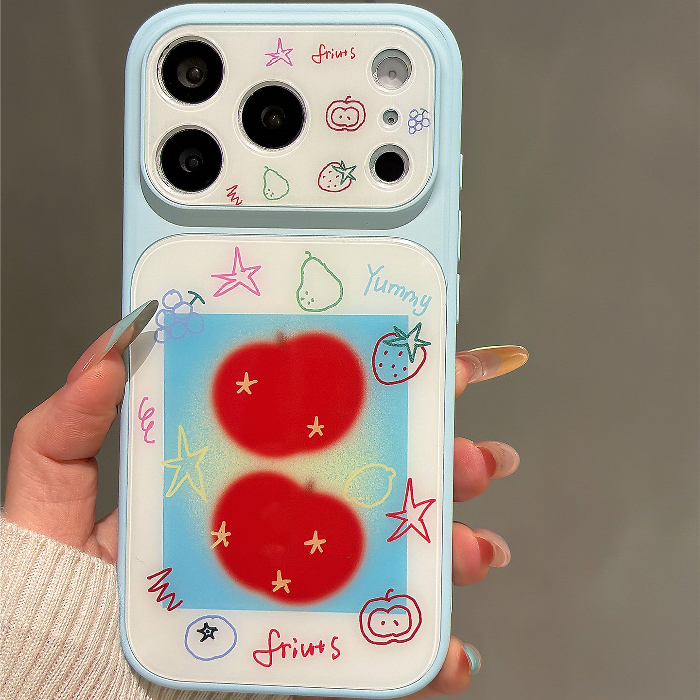 Blue Ombre Red Apple Acrylic Phone Case