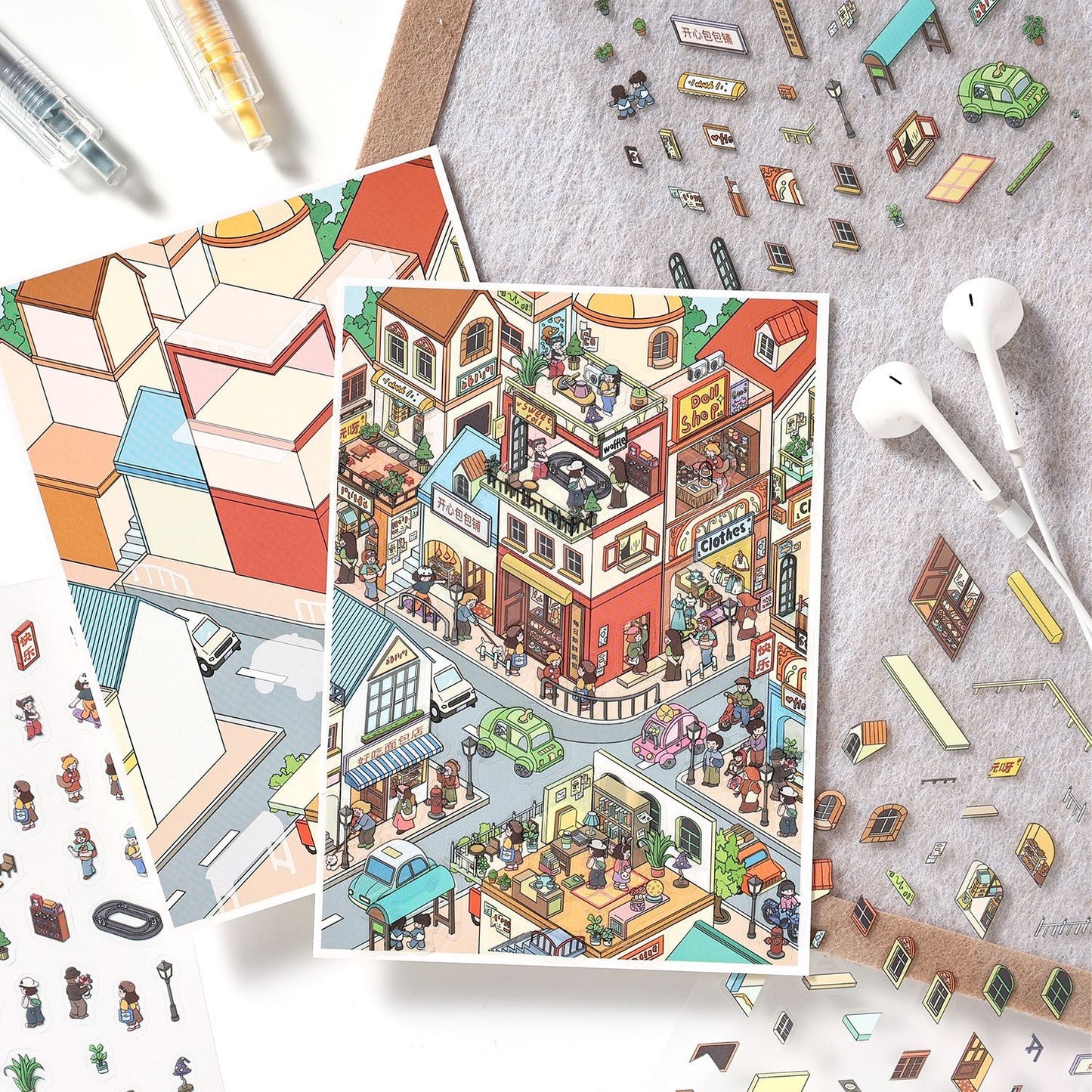 Dream Life 3D Sticker | 4 Cute Miniature Scenes