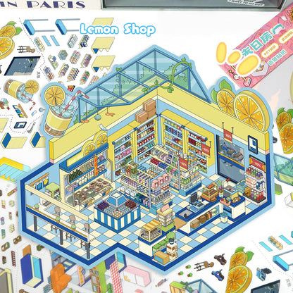 Simulation Management 3D Sticker | 2 Cute Miniature Scenes