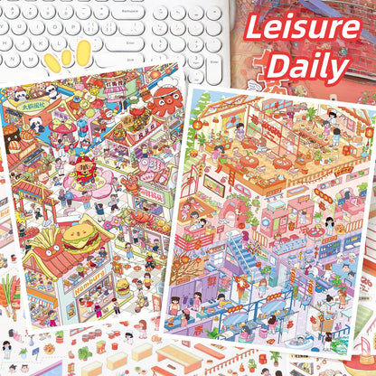 Leisure Daily 3D Sticker | 2 Cute Miniature Scenes