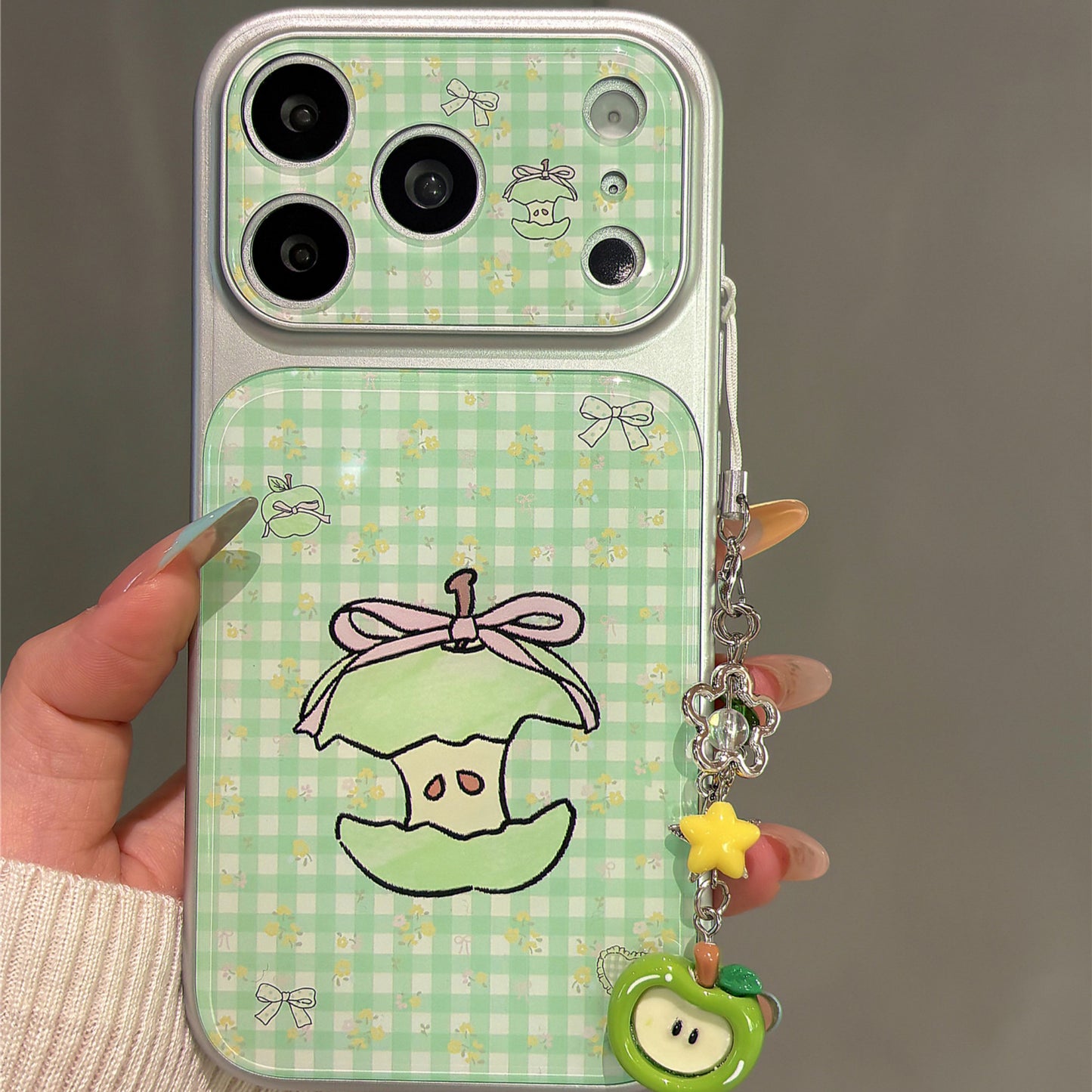Green Plaid Green Apple Acrylic Phone Case