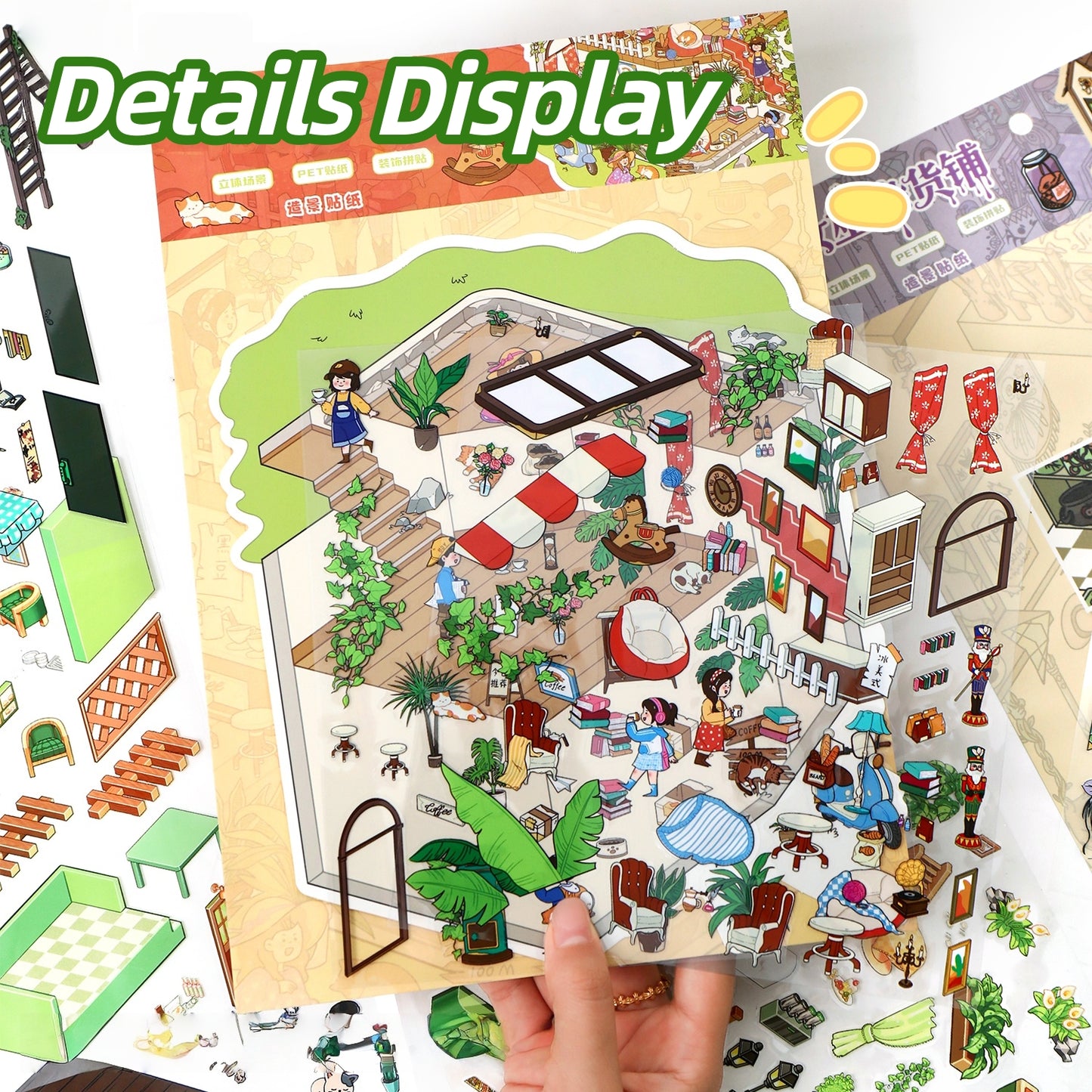 Verdant Vibes 3D Sticker | 4 Cute Miniature Scenes