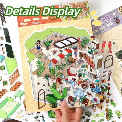 Verdant Vibes 3D Sticker | 4 Cute Miniature Scenes