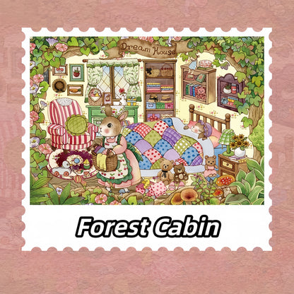 Hand-drawn Fairytale 3D Sticker | 4 Cute Miniature Scenes