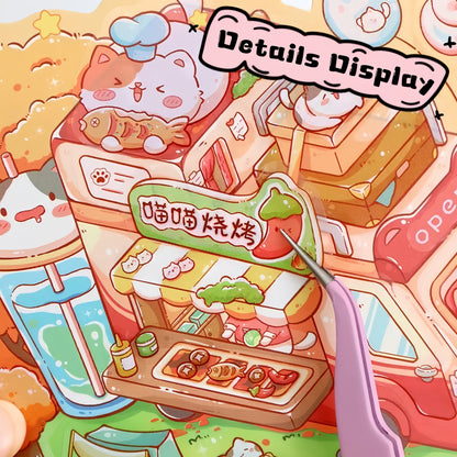 Paws Shop 3D Sticker | 4 Cute Miniature Scenes