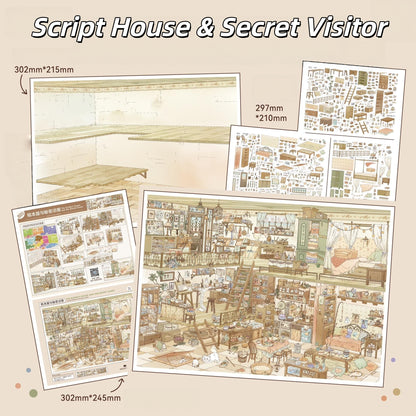 Evening Hour 3D Sticker | 4 Cute Miniature Scenes