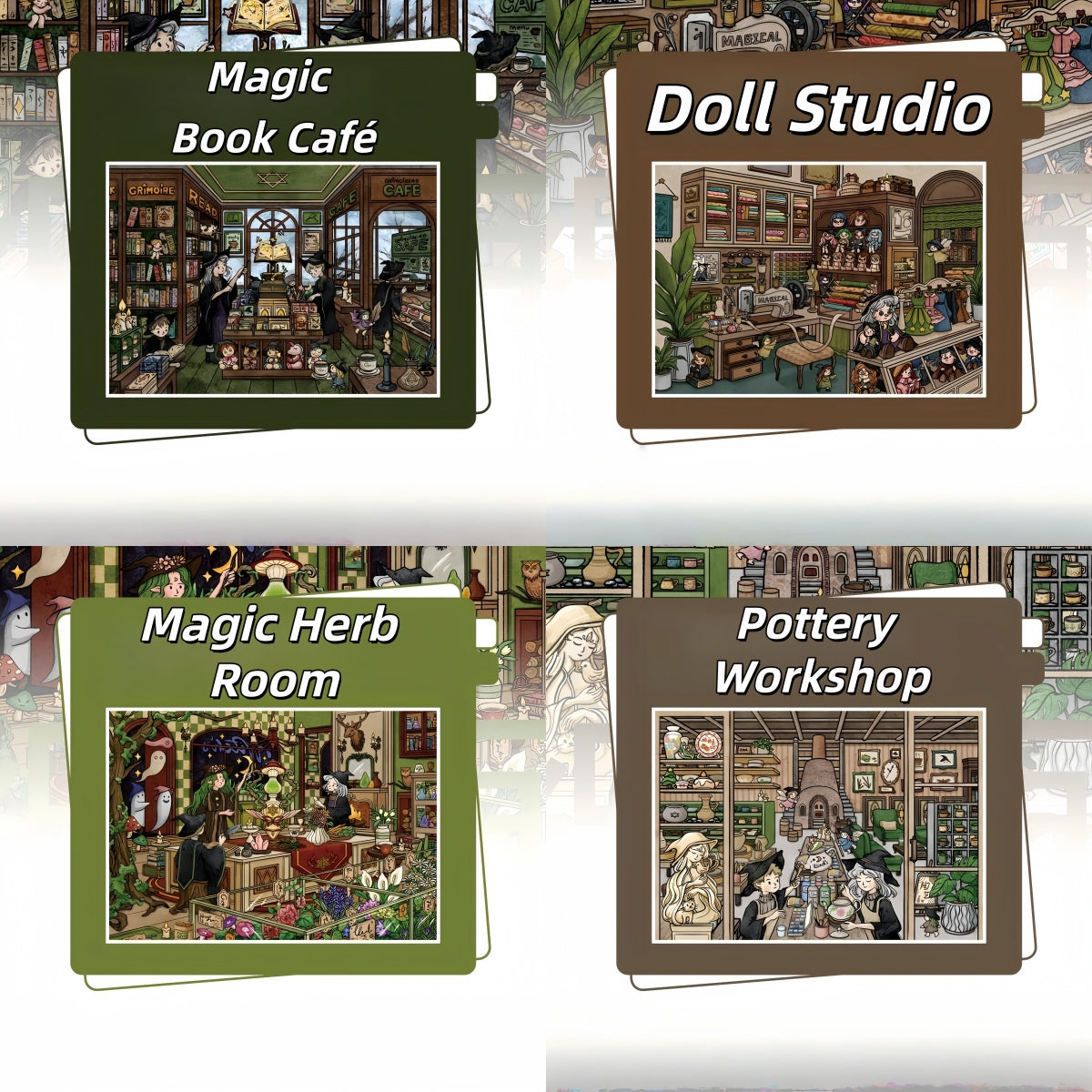 Magic Shop 3D Sticker | 4 Cute Miniature Scenes