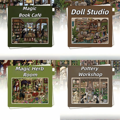 Magic Shop 3D Sticker | 4 Cute Miniature Scenes