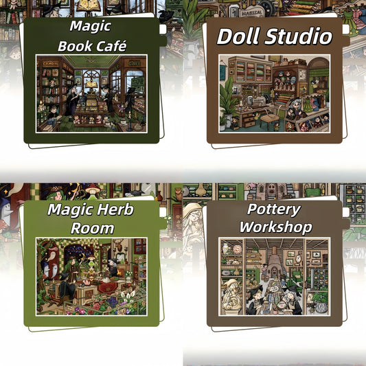 Magic Shop 3D Sticker | 4 Cute Miniature Scenes