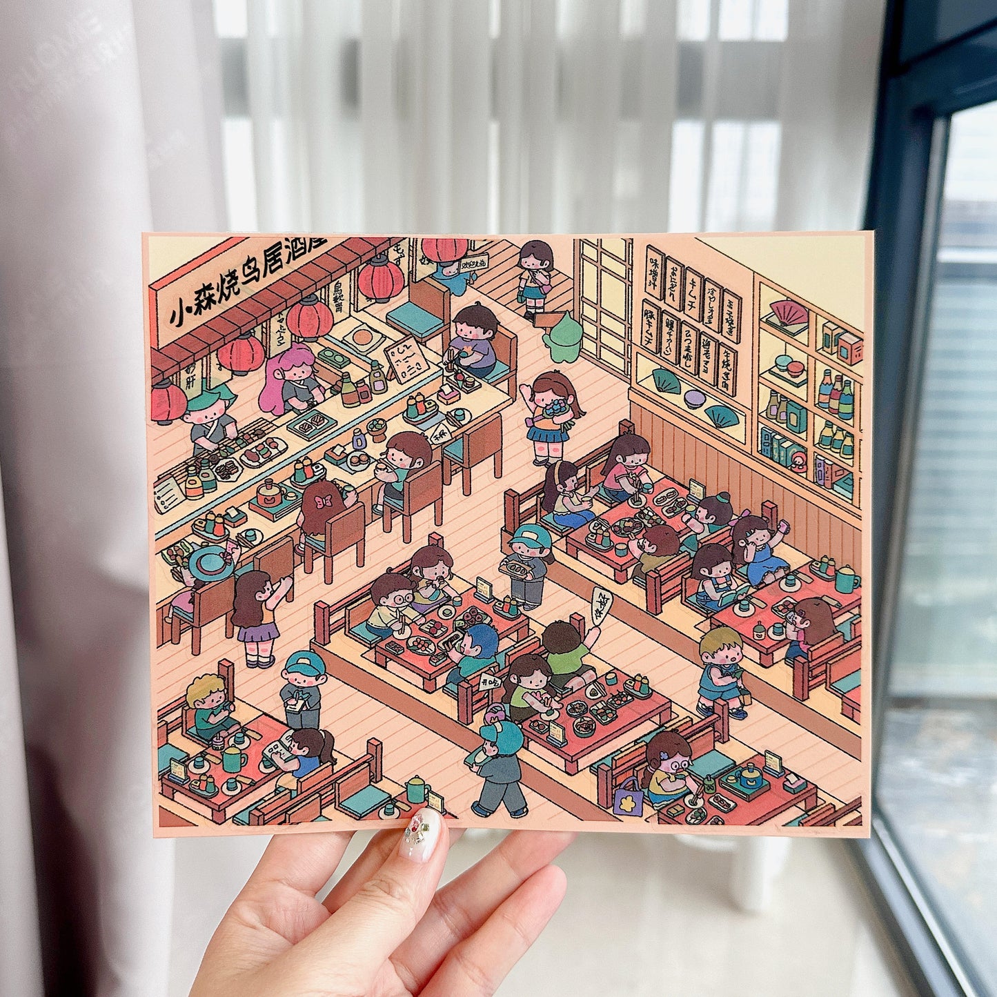 Eastern Marketplace 3D Sticker | 3 Cute Miniature Scenes