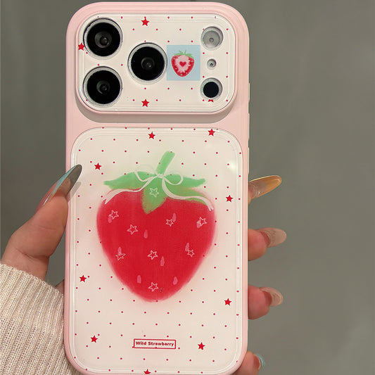 Pink Star Strawberry Acrylic Phone Case
