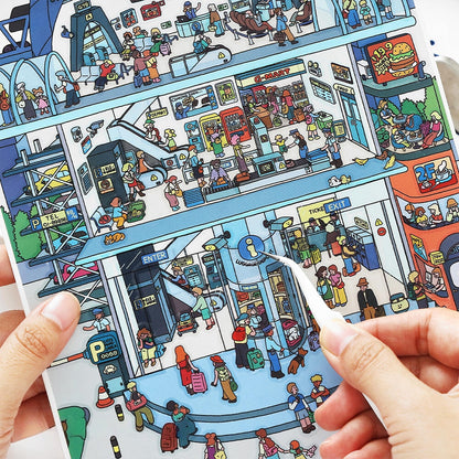 Simulation Management 3D Sticker | 2 Cute Miniature Scenes