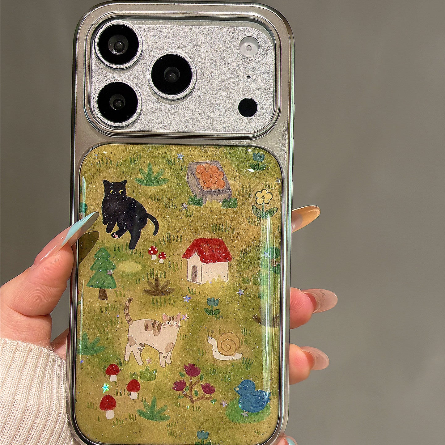 Green Lawn Small Animals Acrylic Phone Case