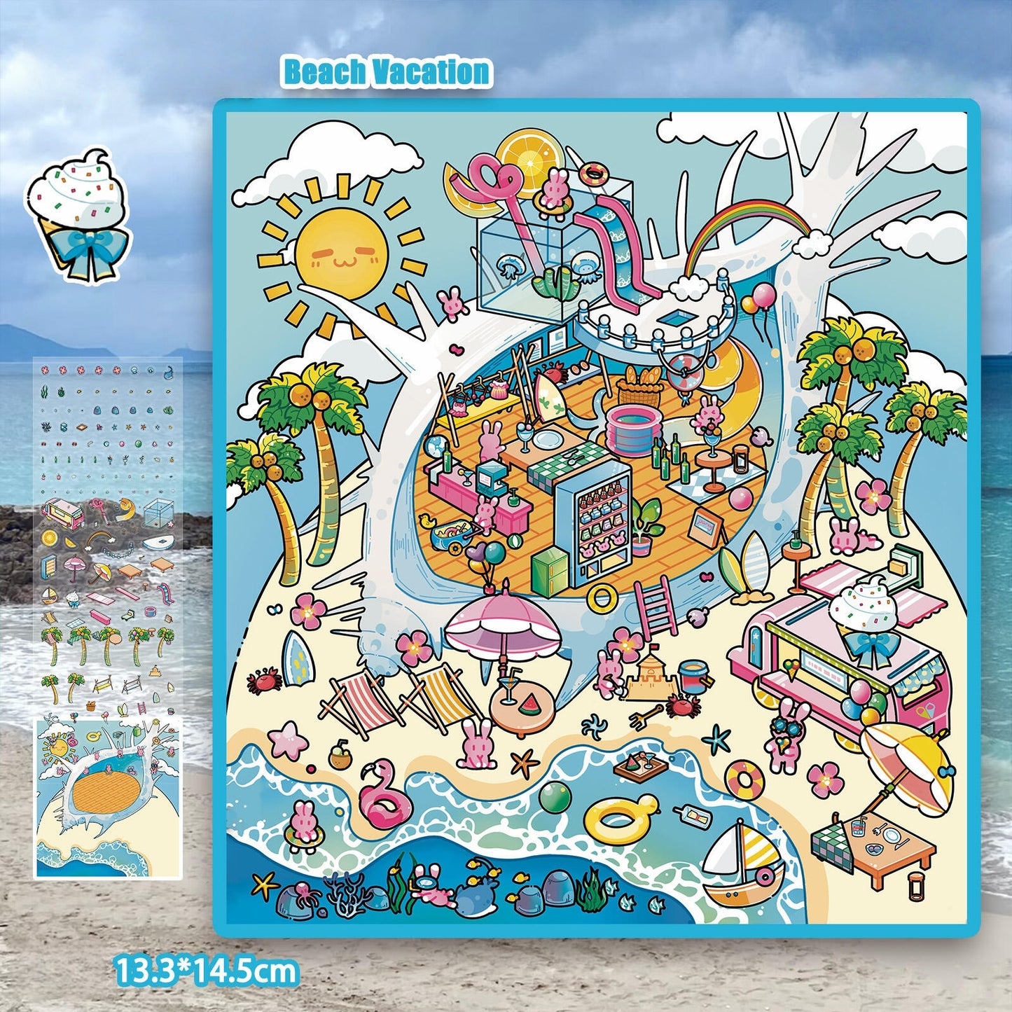 Beach Vacation 3D Sticker
