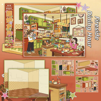 Warm Stays 3D Sticker | 5 Cute Miniature Scenes