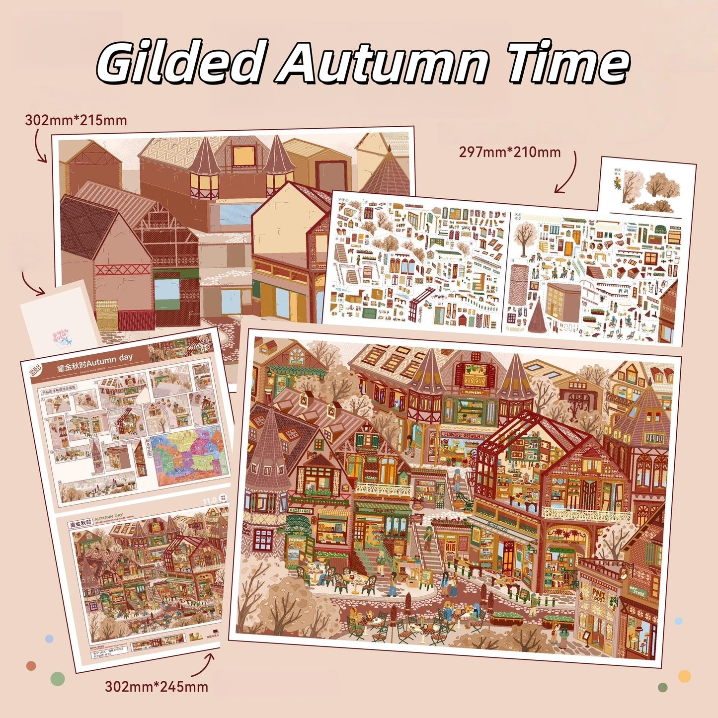 Seasonal Whispers 3D Sticker | 4 Cute Miniature Scenes