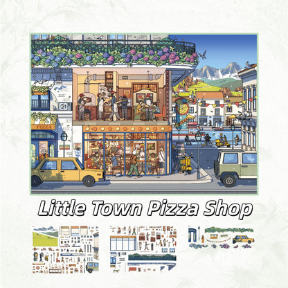 Little Town Pleasures 3D Sticker | 3 Cute Miniature Scenes