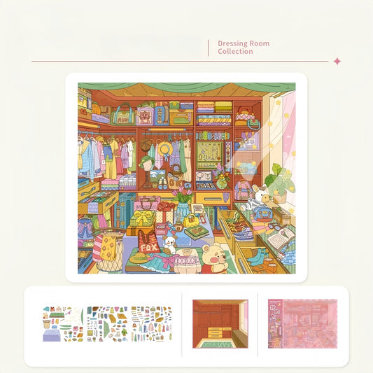 Homey Nooks 3D Sticker | 4 Cute Miniature Scenes