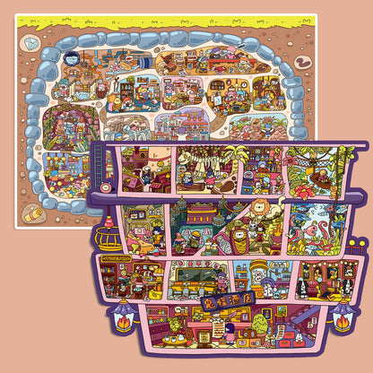 Fantasy Building 3D Sticker | 2 Cute Miniature Scenes