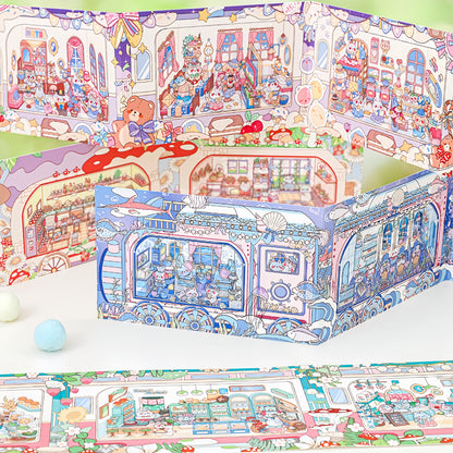 Time Train 3D Sticker | 4 Cute Miniature Scene