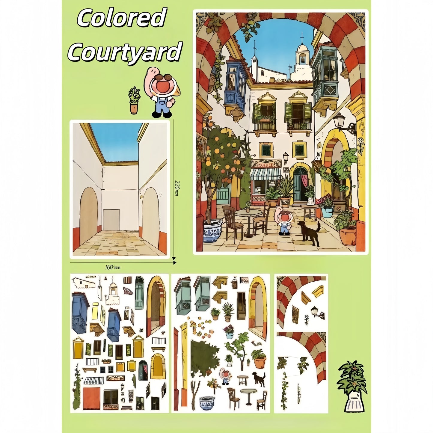 Summer Strolls 3D Sticker | 4 Cute Miniature Scenes