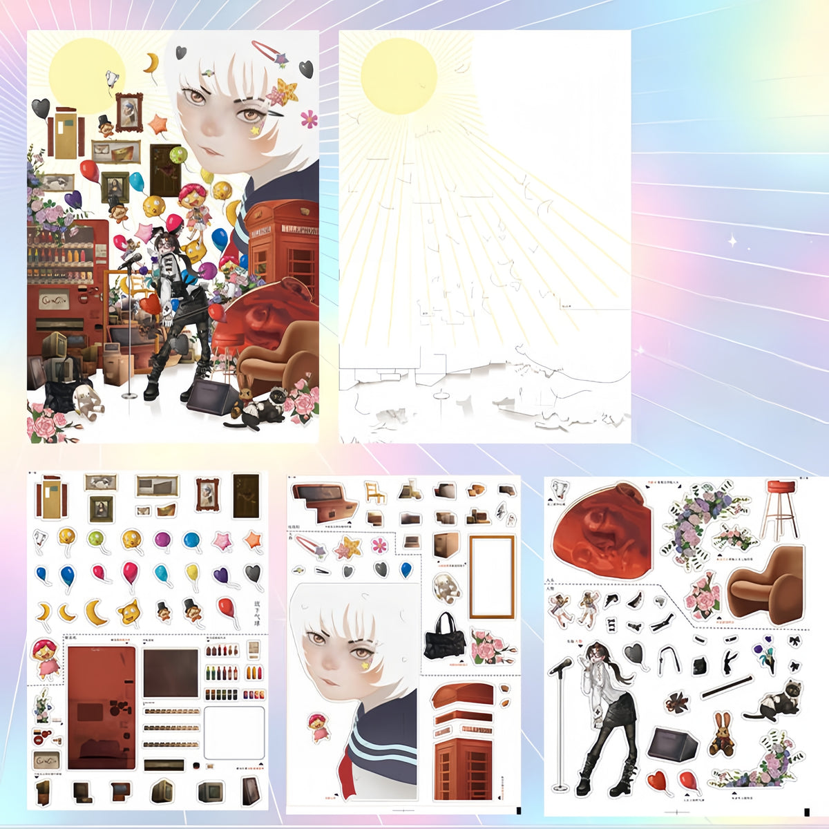 Palace ＆ Paws 3D Sticker | 4 Cute Miniature Scenes