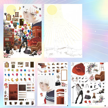 Palace ＆ Paws 3D Sticker | 4 Cute Miniature Scenes